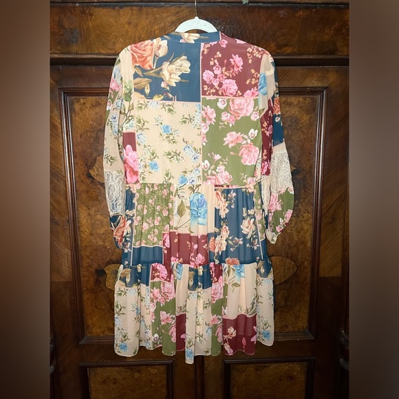 EUC SACHIN + BABI-Moyer Floral Patchwork Multicolor Dress. Size S - Picture 5 of 12